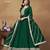 Bottle Green Cording Work Art Silk Semi Stiched Gown 