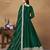 Bottle Green Cording Work Art Silk Semi Stiched Gown 