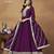 WINE CORDING WORK ART SILK SEMI STICHED GOWN 