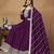 WINE CORDING WORK ART SILK SEMI STICHED GOWN 
