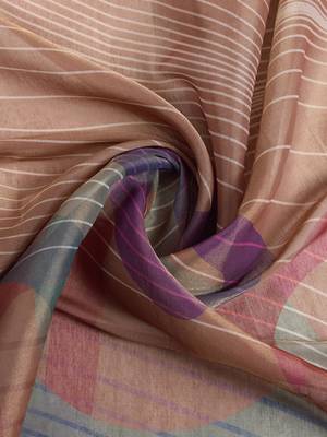brown pre-stitched abstract printed erode anmol silk saree with designer blouse 5