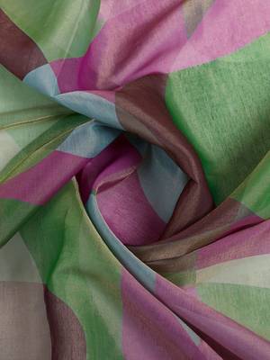 multi colour Ready to wear abstract printed erode anmol silk saree with designer unstitched  blouse 3