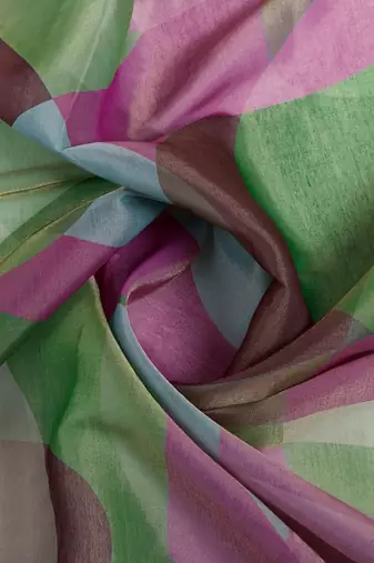 multi colour Ready to wear abstract printed erode anmol silk saree with designer unstitched  blouse