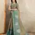 teal colour Ready to wear abstract printed erode anmol silk saree with designer unstitched  blouse