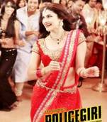 Red Prachi desai saree