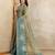 teal colour Ready to wear abstract printed erode anmol silk saree with designer unstitched  blouse