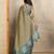 teal colour Ready to wear abstract printed erode anmol silk saree with designer unstitched  blouse