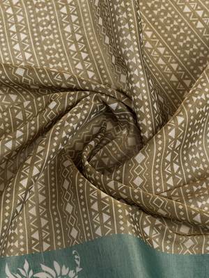 teal colour Ready to wear abstract printed erode anmol silk saree with designer unstitched  blouse 5