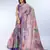 lavender colour Ready to wear abstract printed erode anmol silk saree with designer unstitched  blouse
