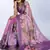 lavender colour Ready to wear abstract printed erode anmol silk saree with designer unstitched  blouse