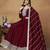 MAROON CORDING WORK ART SILK SEMI STICHED GOWN 