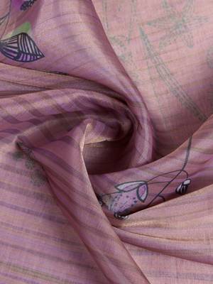 lavender colour Ready to wear abstract printed erode anmol silk saree with designer unstitched  blouse 5
