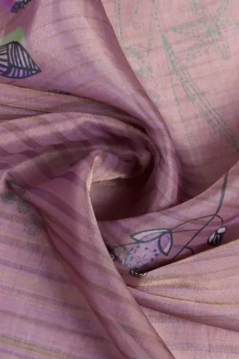 lavender colour Ready to wear abstract printed erode anmol silk saree with designer unstitched  blouse