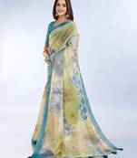 multi colour Ready to wear abstract printed erode anmol silk saree with designer unstitched  blouse