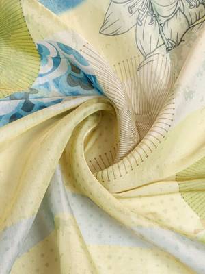 multi colour Ready to wear abstract printed erode anmol silk saree with designer unstitched  blouse 4