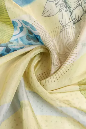 multi colour Ready to wear abstract printed erode anmol silk saree with designer unstitched  blouse