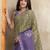 olive colour Ready to wear abstract printed erode anmol silk saree with designer unstitched  blouse