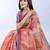 coral colour Ready to wear abstract printed erode anmol silk saree with designer unstitched  blouse