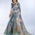 indigo colour Ready to wear abstract printed erode anmol silk saree with designer unstitched  blouse