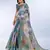 indigo colour Ready to wear abstract printed erode anmol silk saree with designer unstitched  blouse