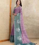 purple colur Ready to wear abstract printed erode anmol silk saree with designer unstitched  blouse