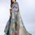 indigo colour Ready to wear abstract printed erode anmol silk saree with designer unstitched  blouse