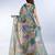indigo colour Ready to wear abstract printed erode anmol silk saree with designer unstitched  blouse