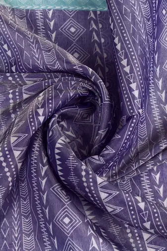 purple colour Ready to wear abstract printed erode anmol silk saree with designer unstitched  blouse