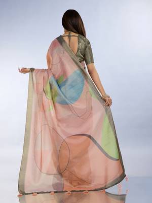pre-stitched beautiful designer jimmy choo ruffle saree decorated by sequence lace and blouse piece 3