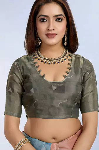 pre-stitched beautiful designer jimmy choo ruffle saree decorated by sequence lace and blouse piece