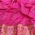 Pink zari woven banarasi silk blend saree with blouse piece