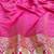 Cream zari woven banarasi silk blend saree with blouse piece