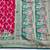 Rani pink zari woven banarasi silk blend saree with blouse piece