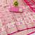 Pink zari woven banarasi silk blend saree with blouse piece