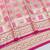 Pink zari woven banarasi silk blend saree with blouse piece