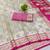 Cream zari woven banarasi silk blend saree with blouse piece