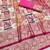 Cream zari woven patola silk blend saree with blouse piece