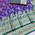 Purple zari woven banarasi silk blend saree with blouse piece