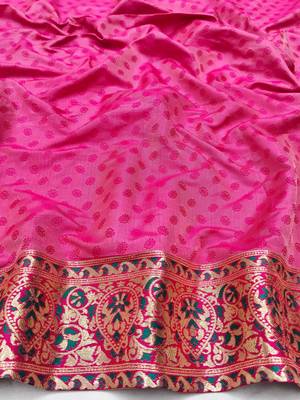 Blue zari woven patola silk blend saree with blouse piece 4