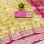 Yellow zari woven banarasi silk blend saree with blouse piece