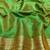 Green zari woven paithani silk blend saree with blouse piece