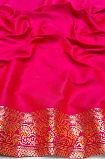 Mustard zari woven silk blend saree with blouse piece