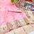 Pink zari woven paithani organza silk blend traditional saree with blouse piece