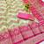Light green zari woven banarasi silk blend saree with blouse piece