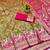 Mehendi zari woven banarasi silk blend saree with blouse piece