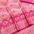 Pink zari woven banarasi silk blend saree with blouse piece