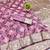 Magenta zari woven banarasi silk blend saree with blouse piece