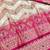 Cream zari woven banarasi silk blend saree with blouse piece
