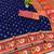 Dark blue zari woven banarasi silk blend traditional saree with blouse piece