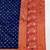 Dark blue zari woven banarasi silk blend traditional saree with blouse piece